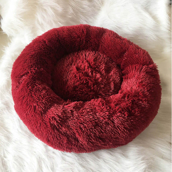 Plush fluffy dog bed