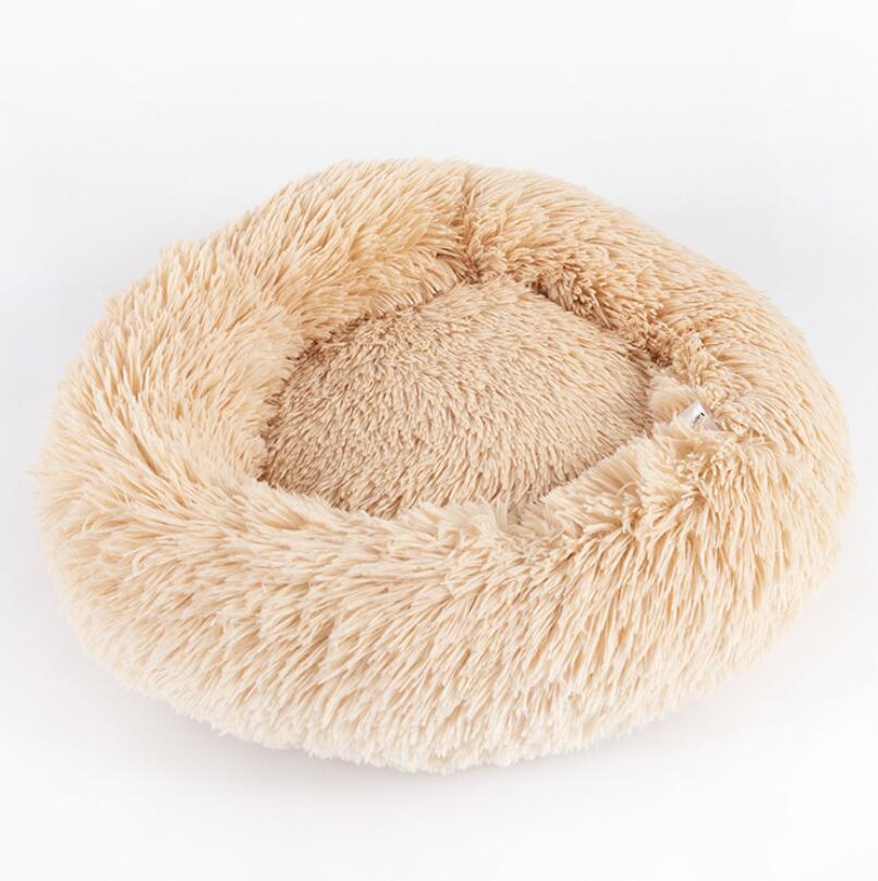 Plush fluffy dog bed