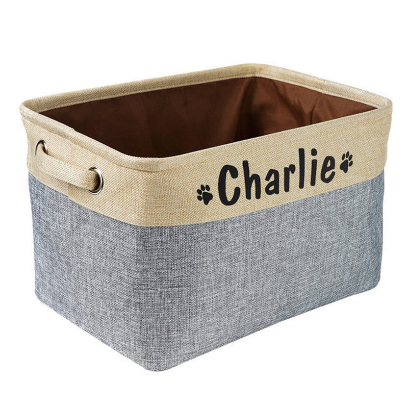 Personalized dog toy basket