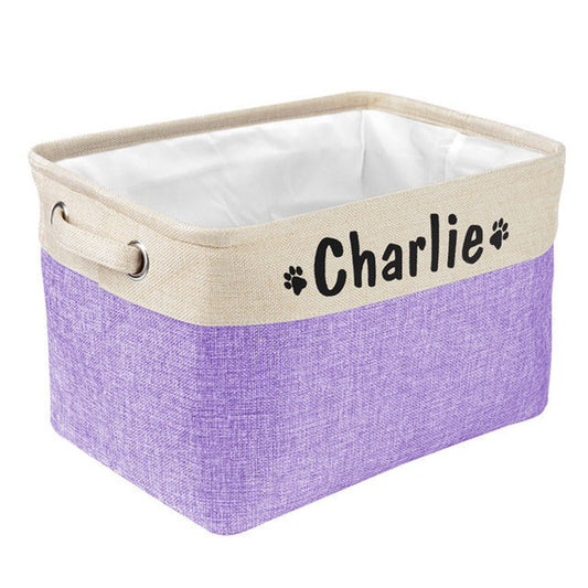 Personalized dog toy basket