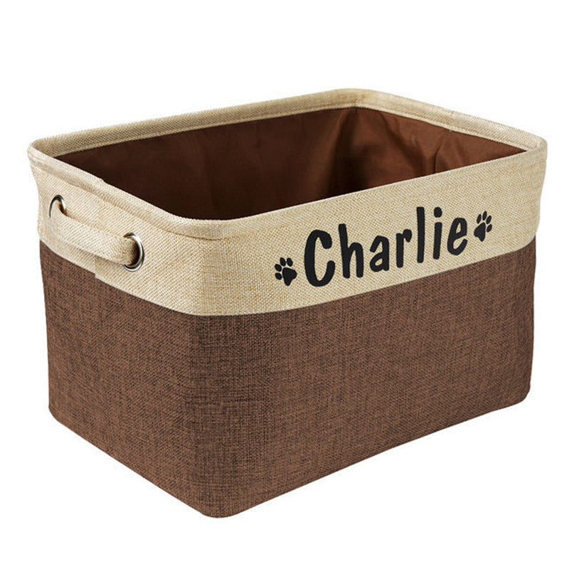 Personalized dog toy basket