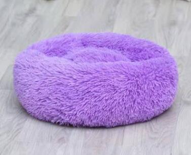 Plush fluffy dog bed