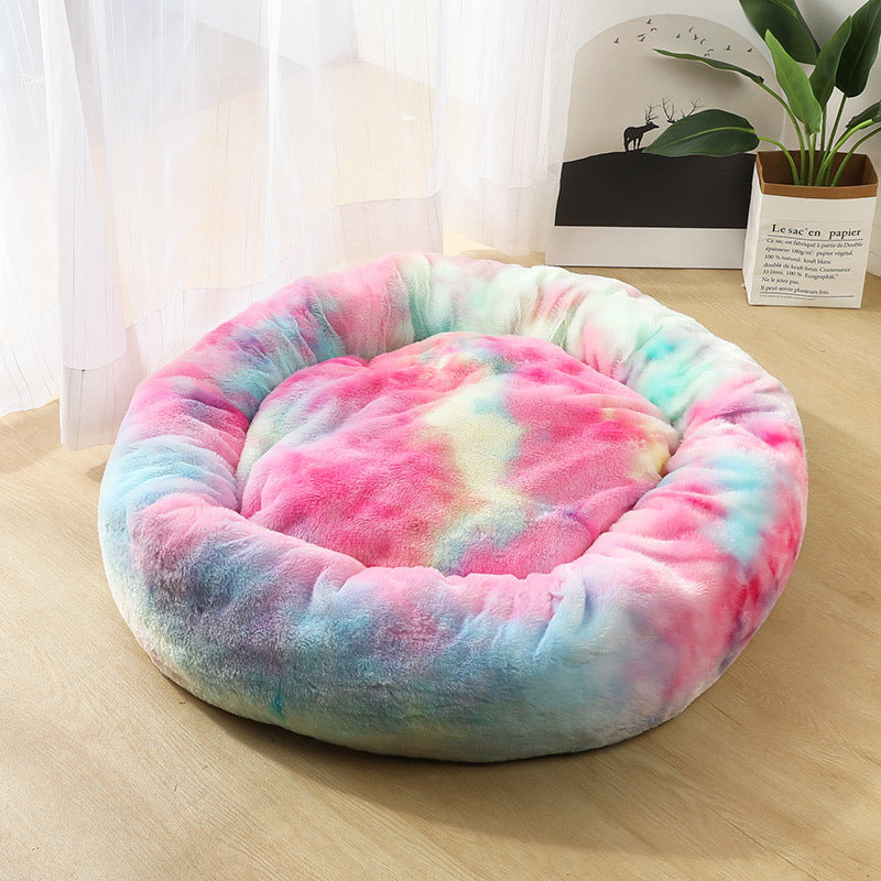 Plush fluffy dog bed