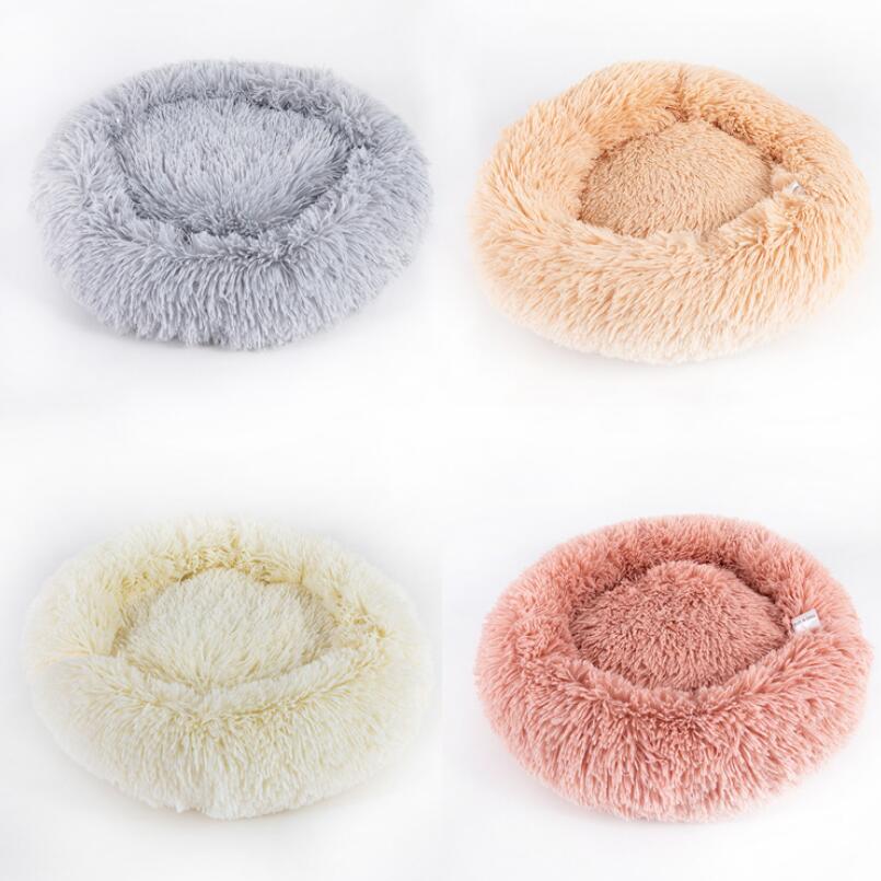 Plush fluffy dog bed