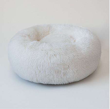 Plush fluffy dog bed