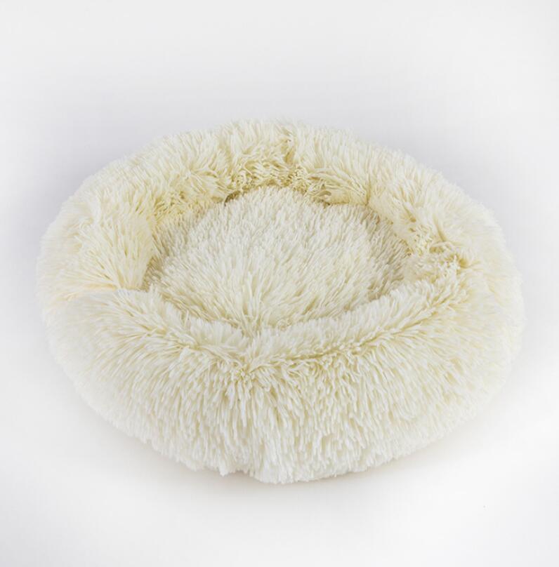 Plush fluffy dog bed