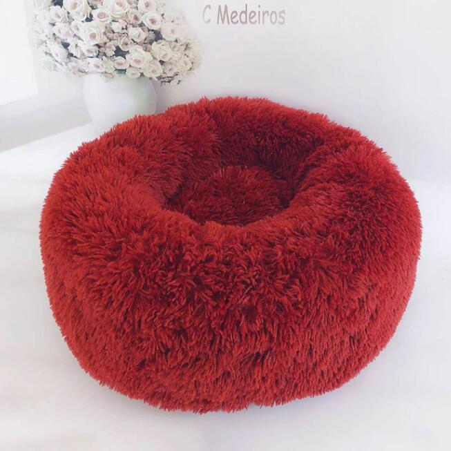 Plush fluffy dog bed