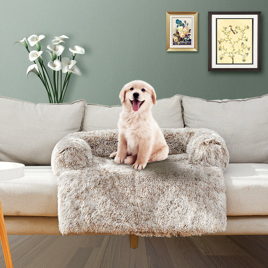 Plush dog sofa bed