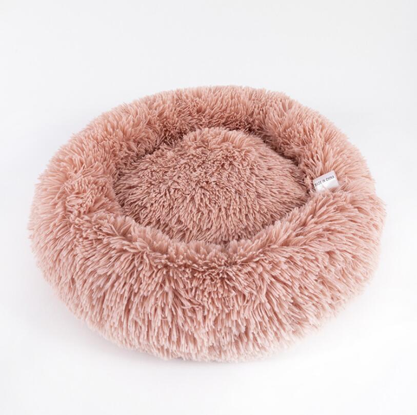 Plush fluffy dog bed