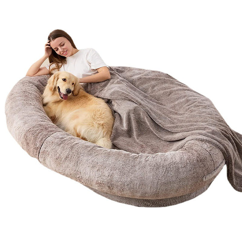 Large Human plush dog bed