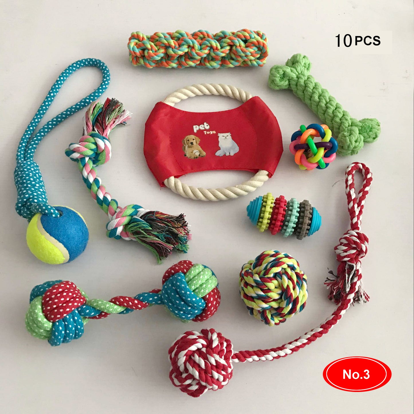 Dog cotton rope nibble toy set