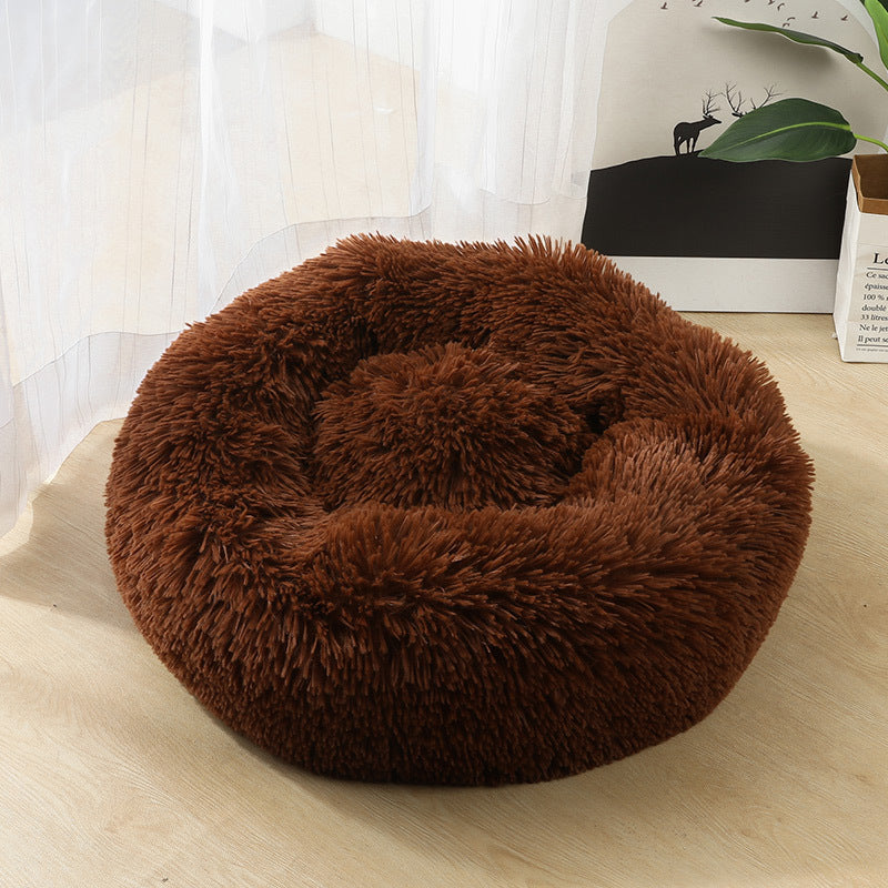 Plush fluffy dog bed