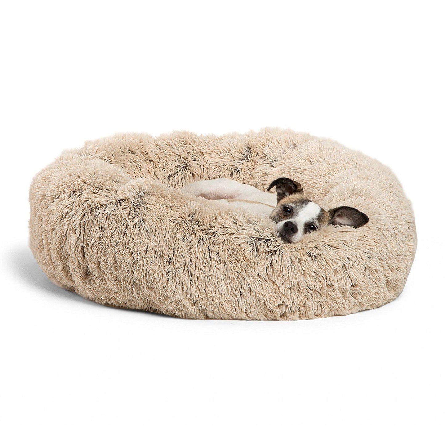 Plush fluffy dog bed