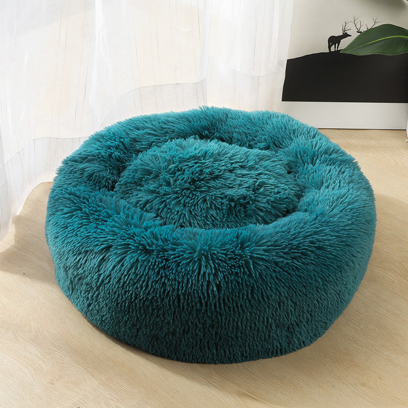 Plush fluffy dog bed