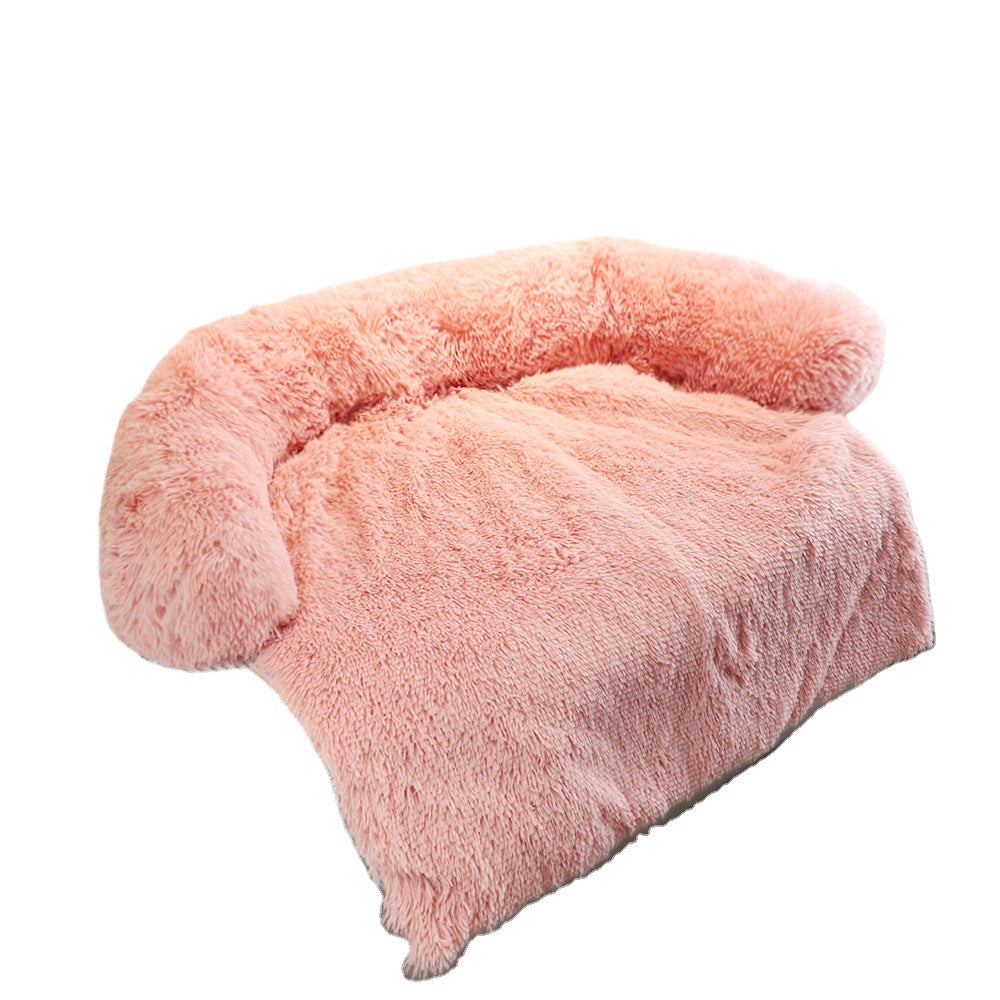 Plush dog sofa bed