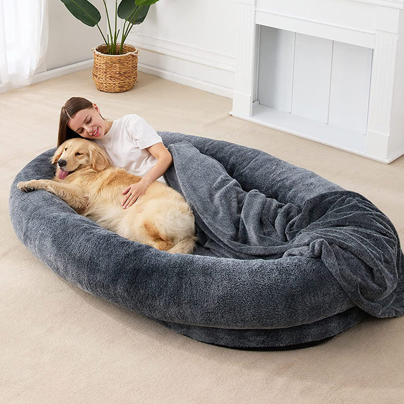 Large Human plush dog bed