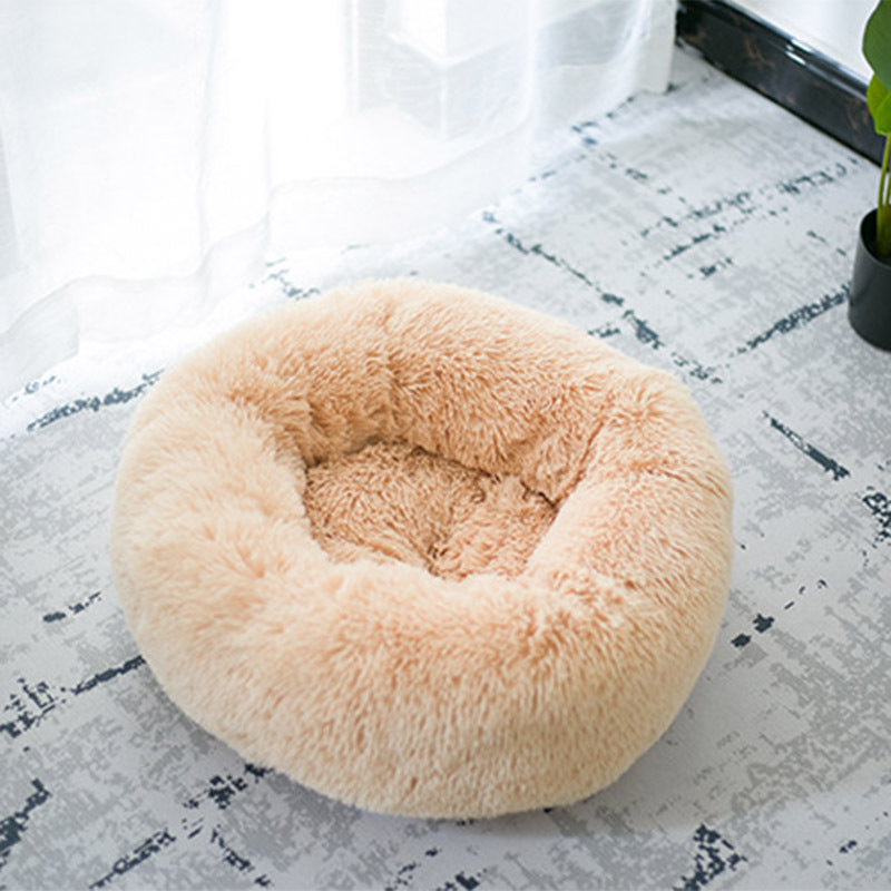 Plush fluffy dog bed