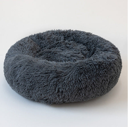 Plush fluffy dog bed