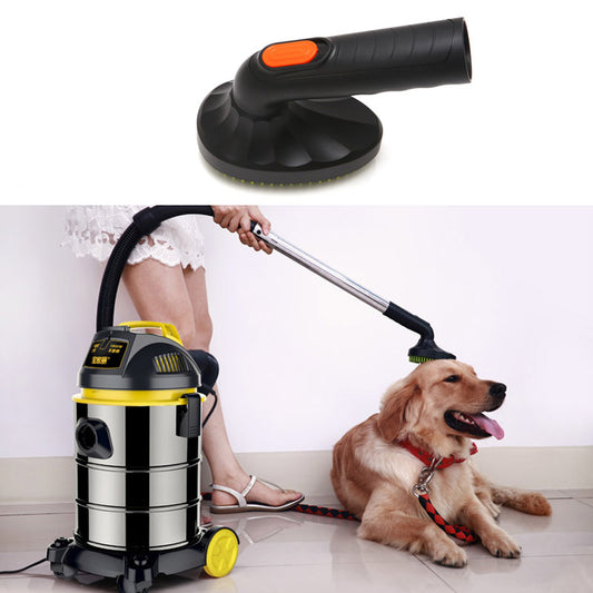 Dog brush vacuum attachment