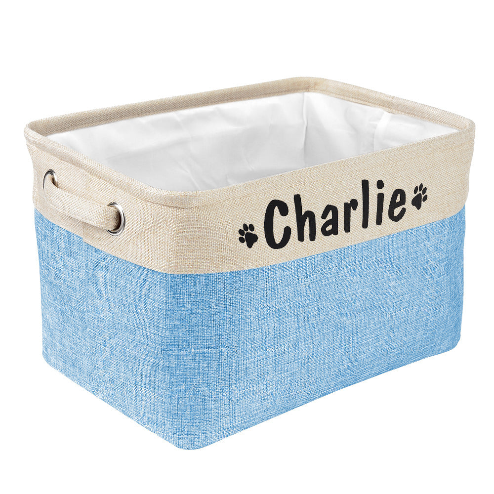 Personalized dog toy basket