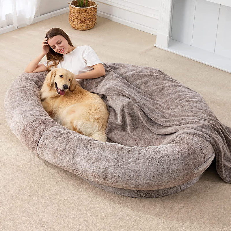 Large Human plush dog bed